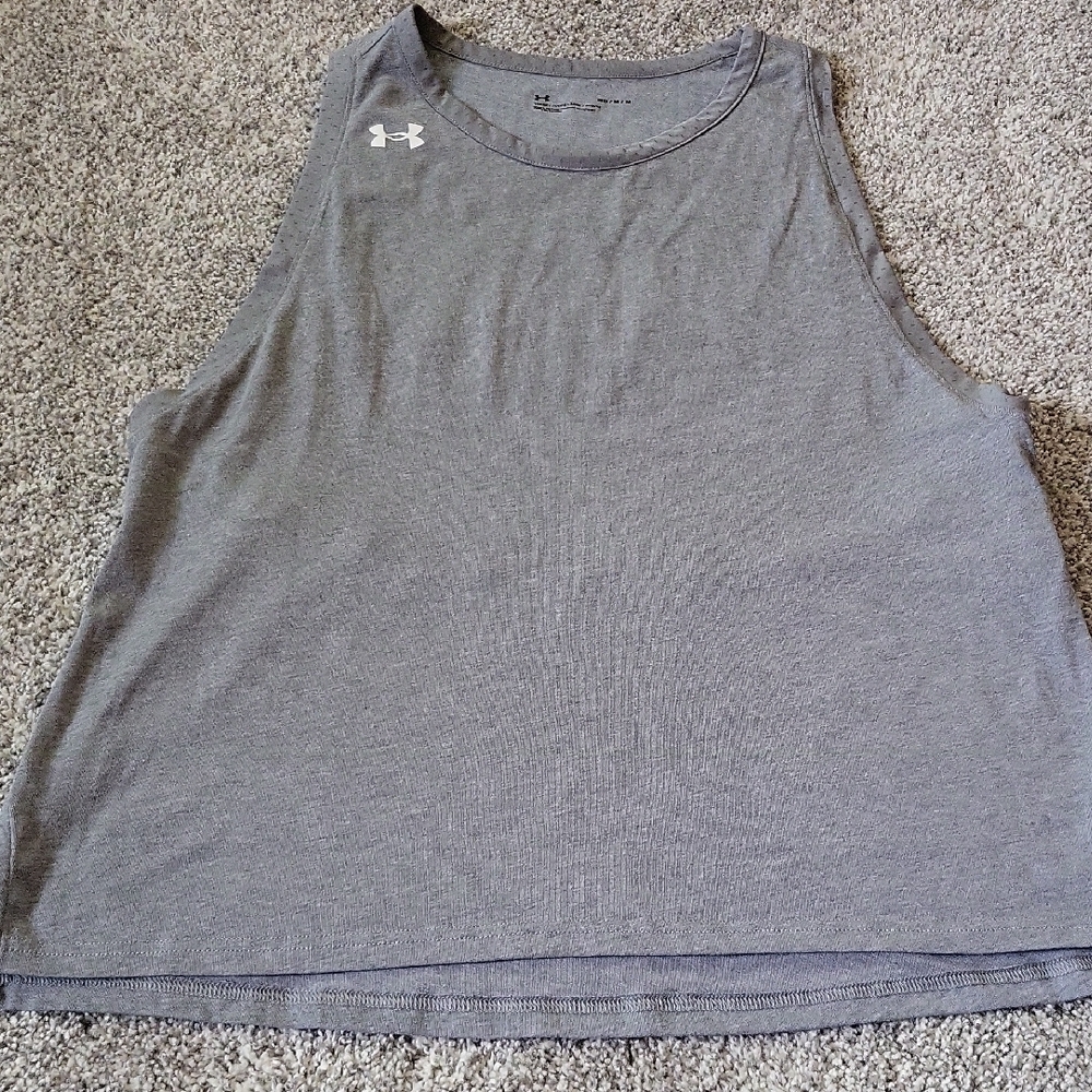 Under Armour Gray Sleeveless Muscle Tee Relaxed Fit